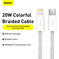 Baseus USB C to Lightning Cable,  20W PD Fast Charging Braided Data Cable Compatible with all iPhone Devices. 