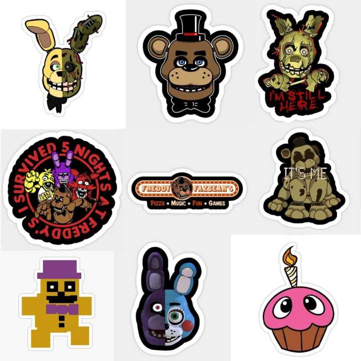 25pcs%20FIVE%20NIGHTS%20AT%20FREDDY's%20sticker%20pack%20fnaf%20stickers%20gameplay%20gaming%20gamer%20freddy%20fazbear%20pizzeria%20horror%20game%20kids%20stickers%20-%20Image%202
