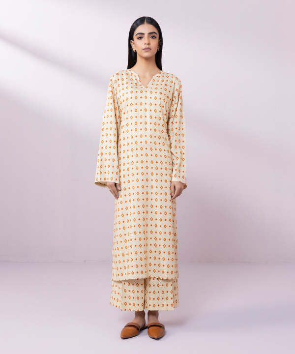 Sapphire Stitched Printed Arabic Lawn Shirt for Women
