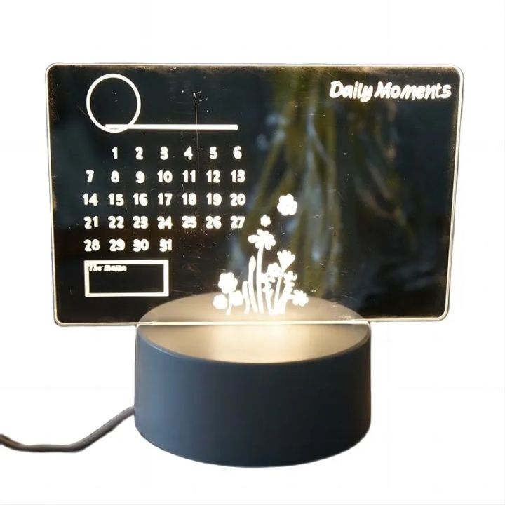 Acrylic%20DIY%20Desktop%20Lamp%20USB%20Calendar%20Board%20Message%20Board%20Light%20Rewritable%20Lightweight%20Multifunctional%20With%20Pen%20Home%20Accessories%201Pcs%20-%20Image%204