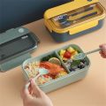 Rectangular 2 Compartment Bento Box With Spoon & Fork Lunch Box for Adults and Kids Dishwasher and Microwave Safe. 