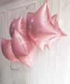 Pack Of 5, Baby Pink Star Foil Balloons. 