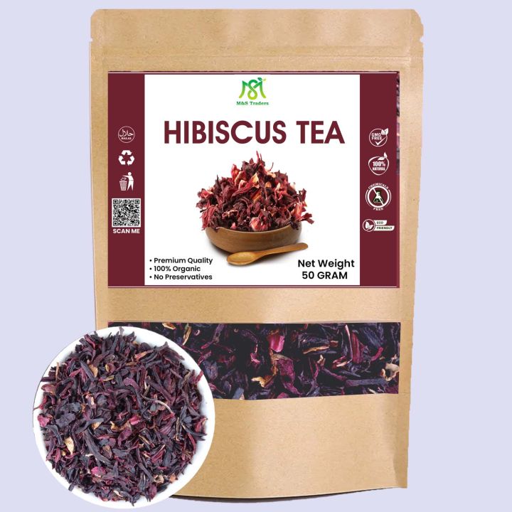 Organic Hibiscus Flowers Tea For Weight Loss | Dry Hibiscus Flowers for Hairs 50 Gm