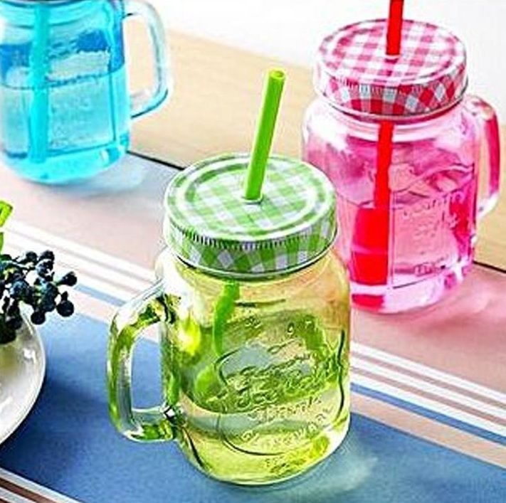 Pack%20of%202%20Mason%20Jar%20Heat%20Resistant%20Glass%20Fruit%20Juice%20Cups%20With%20Lid%20And%20Straw%20-%20Image%202