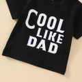Baby Boys Summer Clothes Letter Print Short Sleeve T-shirt Tops with Stretch Casual Drawstring Pants Set. 