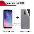 Samsung Galaxy A6 2018 Tempered Glass Screen Protector Polish Glass + Back Matte Protector Soft Film Protection Soft Skin Sheet For Galaxy A6 2018. 