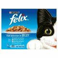 Pack Of 12 : Felix Cat Food Fish Selection In Jelly 4 Mix Fish Flavours - 100 gm each. 