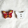 50 Pcs 2 Holes Colorful Butterfly Shape Wooden Buttons Clothes Sewing DIY Decor. 