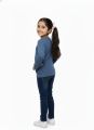 Cozy Blue Ribbed Knit Sweater Soft ribbed fabric sweater for baby girls fashion clothing. 