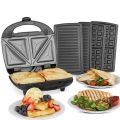Automatic 3 in 1 multi- function electric grill waffle panini sandwich maker. 