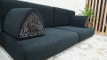 Minimalist Black Floor Sofa, Linen Floor Cushion, Black Linen Japanese Decoratate room with Portable sofa set Handcrafted Meditation Living Relaxing Stylish floor seating. 