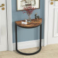 Tribe Signs End Table | Elegant Half Circle Entryway Console Table | Half Moon Table for Hallway  | Stylish and Space-Saving Living Room Furniture | Half Circular Shaped Table with Sturdy Supportable Stands  | FurniFinesse. 