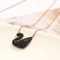 Black Swan Necklace With Gold Plated Chain-Pure Stainless Steel-Anti tarnish Material-Imported Thai Quality-Water/Sweat Resistant. 