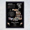 Customized Moon Shape Photo Frame for Wall Display Holds 16 Pictures Personalized Gift in 7x9 and 10x14 Sizes Black MDF. 