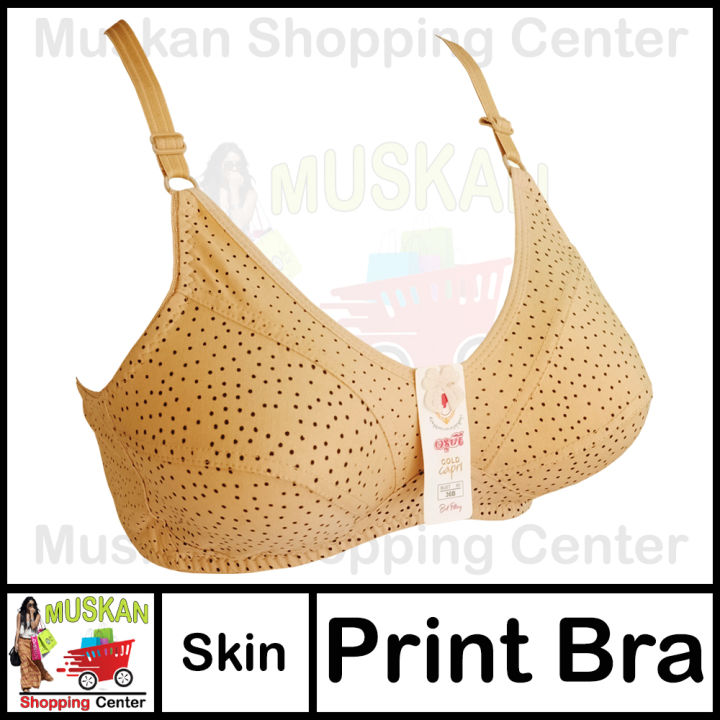 Classic Cotton Bra Brazier for Women Undergarments and Non-wired Brazzer with Chikan Embroidery