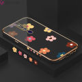 Jizetin (Free Lanyard) for OPPO F11 Pro Back Cover Falling Flowers Luxury 6D Plating Case Side Pattern Soft Silicone Square Mobile Phone Cases. 