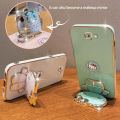 VRQR 3D Folding Bracket Case For Samsung j7 Prime Back Cover Cute mirror Cat Phone Cover With Long lanyard Samsung J5 Prime j6 j5 Plus. 
