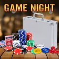 200 Pieces Poke Chips Poke Game With Cards Dice Chips Dealer Button Chip Holder and Aluminum Travel Case. 