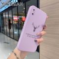 For iPhone Xs Case Fashion Tide Deer New Design Square Original Soft Liquid Silicone Edge Casing Pattern Phone Case Full Back Cover Lens Camera Softcase Protector Cases. 