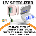 Sterilizer Box for Toothbrush - Multi-Purpose & Portable UV Sterilizer Disinfection box for Toothbrush, Earphones, Keys, Makeup, Jewellery | Mini Rechargeable UVC Sanitizer box for Travel & Home Use. 