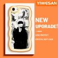 YIWESAN For OPPO A83 A59 Case Fashion Gojo Satoru Pattern Colorful Lovely Cream Wave Border Soft Clear Shockproof Phone Cases Creative Camera Transparent Casing Simple Gentle Protective Cover. 