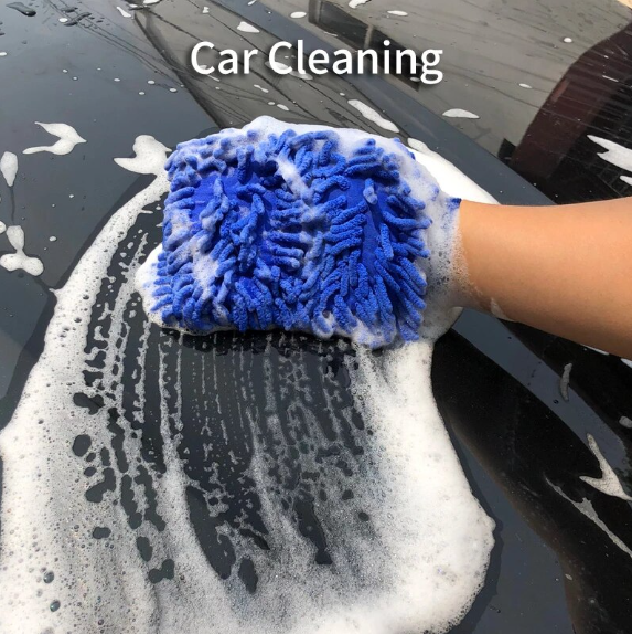 1Pcs Double Sided Car Wash Mitt - Microfiber Wash Mitt for Car Cleaning Mitts Tools Premium Chenille Scratch-Free Car Washing Gloves Car Wash Rag Sponge