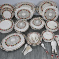64 Pieces Melamine Double Glaze Crystal Dinnerware Set. 