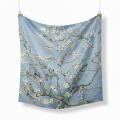 Flower Oil Painting 2023 New Spring Winter Silk Scarf Men Luxury Brand Designer Fashion Scarves Plaid for Women Scarf minghao. 