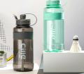 Imported Cille 2000ml Motivational Water Bottle With Double Straw, 2L Large Capacity Drinking Water Bottle With Double Mouth For Girls And Boys, Portable Water Bottle For School Kids, BPA Free Grade Plastic Leak Proof Travel Water Bottles. 