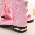 3 5 9 10 12 Years Kids Bow Sandals Children Girls Summer Cute Sandals Beach 2021 Princess Fashion High Heels Tassel School Shoes. 