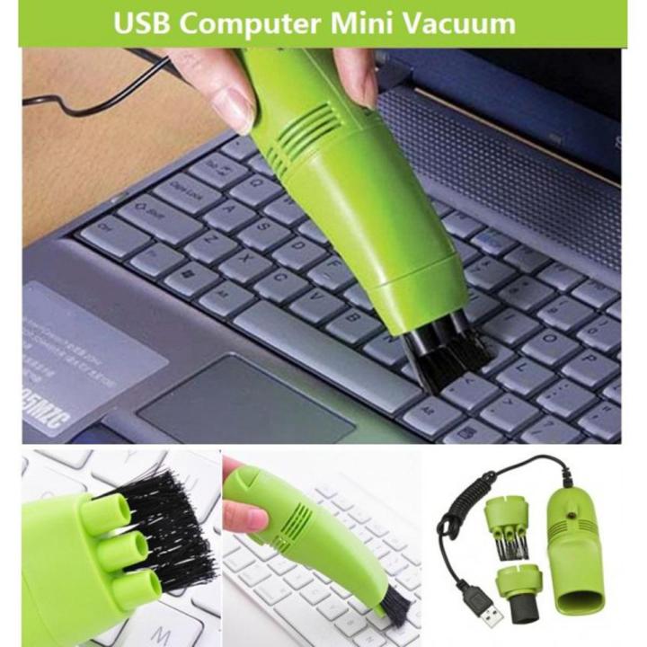 USB Vacuum Cleaner Brush Dust Cleaning Kit for Computer Keyboard PC, Laptops, Gaming (Green Colour)