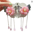 2Pcs Retro Girls Plum Blossom Bead Chain Hairpin Hair Clips Headdress Accessory. 