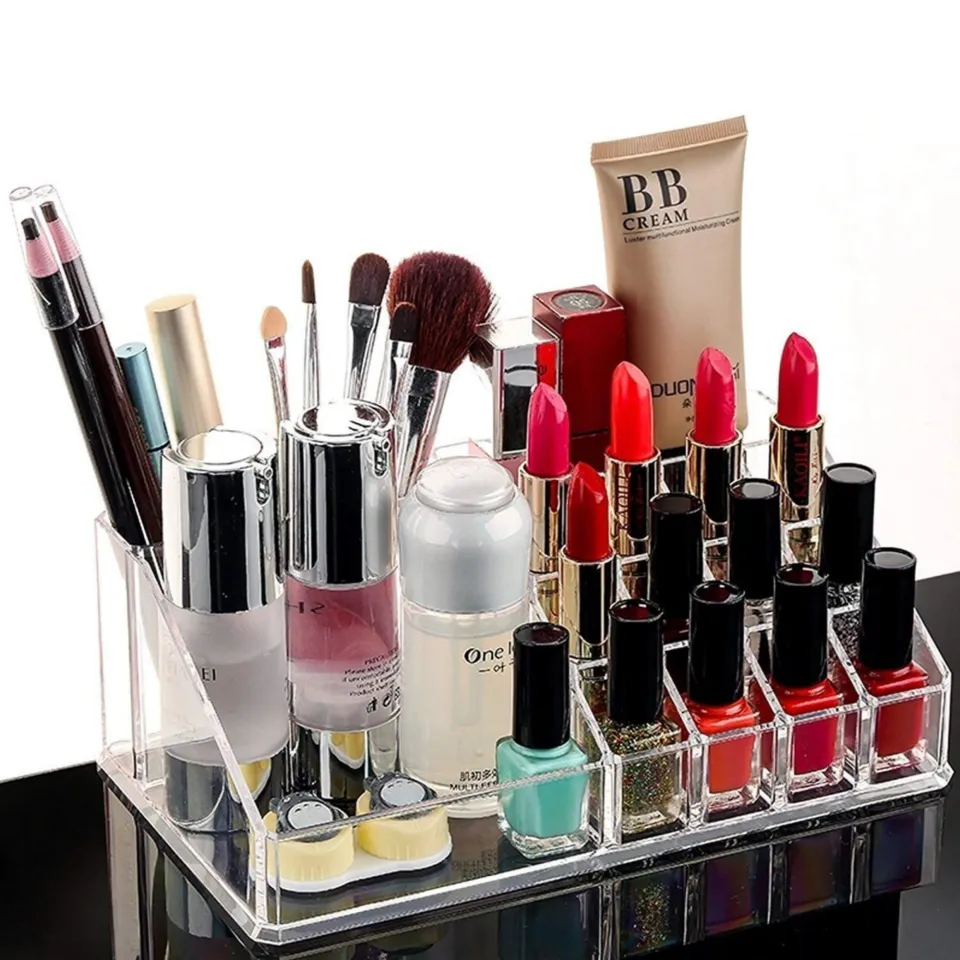 Acrylic Makeup Organizer Stand and Brush Holder | Lipstick Organizer