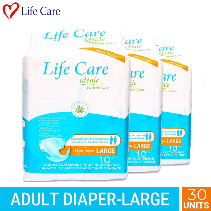 LifeCare Adult Patient Diapers Disposable 30s Diapers - Large