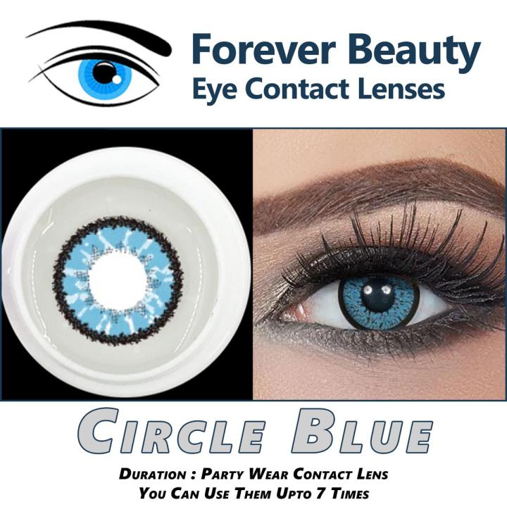 Circle Blue COSMETIC COLORED CONTACT LENSES Eye Contact Lenses Forever Beauty / Disposable Lenses / Lense, Eye Lense / Color Lense / Eye Lenses For Girls Women Men
