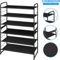 Roller Pakistan 2 to 5 Tiers Stackable Shoe Rack - Fabric Shoe Shelf Storage Organizer - Multicolor - Holds 9-12 Pairs. 