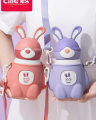 Dodge / Cille Imported Premium Cute Rabbit Water Bottle for Kids Thermos Water Bottle Cute Kids with Straw 480ml Large Capacity Cartoon Summer Girl Kettle Sports Student Cup For Children. 