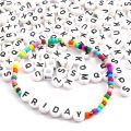 100Pcs Letter Beads Round Letter Alphabet Beads Acrylic Beads DIY Jewelry Making Bracelet Necklace Accessories. 