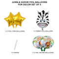 Jungle Theme Set of 5 Pcs Chrome Metallic Foil Balloon Tiger Lion Giraffe Reusable Balloon For Birthday Parties Decoration, Party Supplies, Kids Safari Theme Birthday Pack, Animal Shape Cartoon Balloons : hkyTJWvd. 