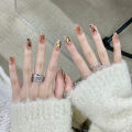 Hand-worn nail art nail piece Xiaohongshu autumn and winter new blush love nail stickers finished product detachable. 