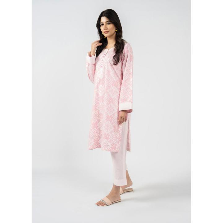 Alkaram Studio Calico Pret Printed Kurti GFKU6057 Pink