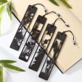 Creative Handmade School Sandalwood Bookmarks Kids Students Gift Carving Wood Bookmarks Stationery. 