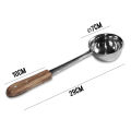 Milk Spoon or Tea Spoon High Quality Stainless Steel Wooden Handle Milk Pouring Tea Laddle Cooking Deep Spoon چائے والا پوا. 
