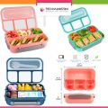 Techmanistan 4 Compartments/3 Compartments Bento Box With Fork, Kids Lunch Box with Accessories, Lunch Box, Kids School Tiffin Box. 