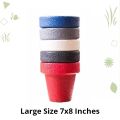 Pack of 5 Colorful Unbreakable Fiber Plastic Pots For Flowers & Plants  Imported Pots  Unbreakable Fiber Plastic. 