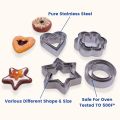 12 Piece Cookie Cutter Cutter Set | 4 Different Shapes, 3 Sizes, Stainless Steel Metal Molds | Shape Cutters for Kitchen, Baking, Diwali & Christmas Small Size Cookie Cutters. 