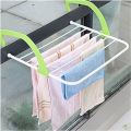 Folding Towel Clothes Drying Hanger Shelf Balcony Laundry Storage Holder Rack. 
