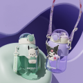 690ml Sanrio Large Capacity Water Bottle Cinnamoroll Kuromi My Melody Portable Straw Water Cup for Outdoor Sports Fitness. 