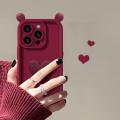 3D Cute Cartoon Bear Ear Doll Case Cover For Xiaomi Poco M6 Pro F3 X3GT X5 F3GT F4 F5 M3 Mi 11 Lite 12T Phone Casing Matte Soft Silicone Love Heart Cover Anti-Knock Candy Color. 