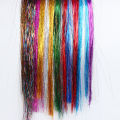 【ThinkWay】100 Strands Sparkle Hair Tinsel Bling Silk for Hair Extensions Flare Strands Glitter Rainbow Hair Decoration. 